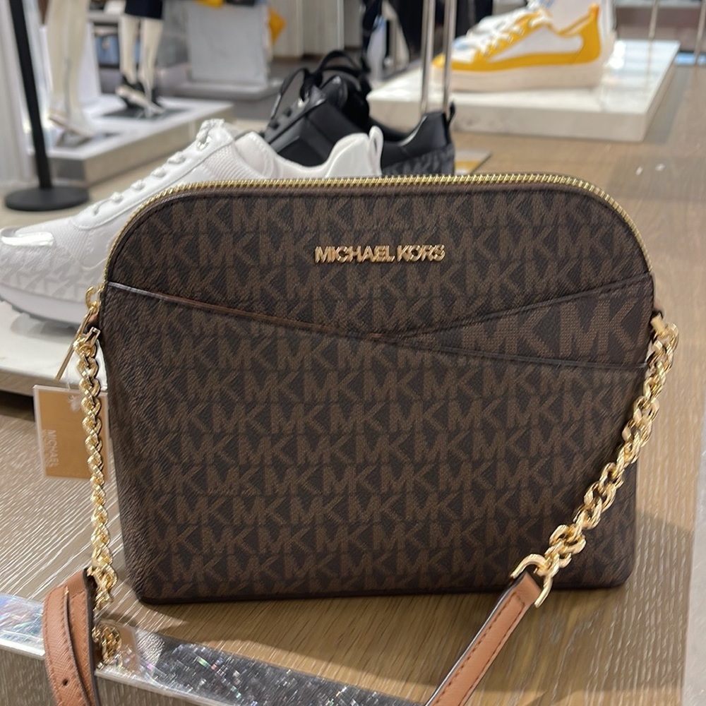 MICHAEL KORS Jet Set Medium Logo Dome Satchel Crossbody
Brown
NWT - Picture 9 of 16